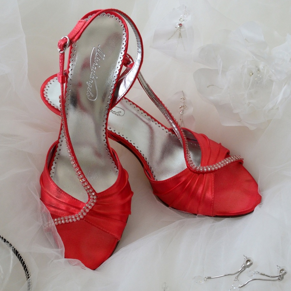 GORGEOUS ORANGE COLOR MICHAELANGELO WEDDING HEELS🍊